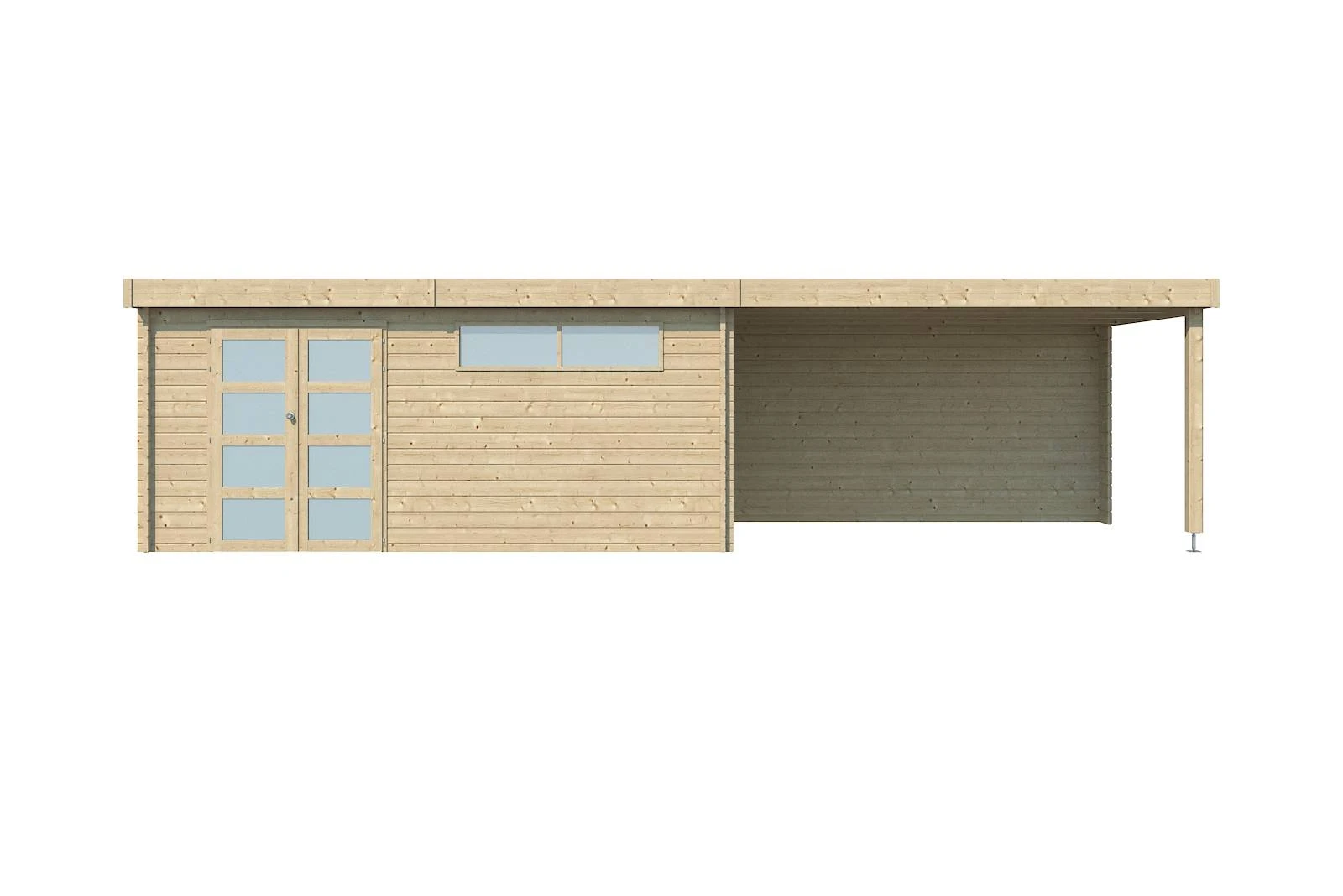 Woodlands Blokhut Modern met Overkapping en Dakisolatie 905 x 295 cm - Afbeelding 1
